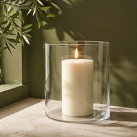 Vente en gros de porte-bougie en verre décoratif de 125 mm et 150 mm de hauteur pour la décoration de table à la maison et lors d'événements