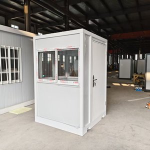 Caseta de Vigilancia de Acero Galvanizado, Caseta de Seguridad Resistente con Puerta con Cerradura y Escritorio para Almacén - Product Image 3