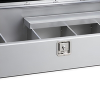 Boîte à outils en aluminium 5052 pour camionnette, avec séparateurs et plateau à outils, verrouillable, pour benne de pick-up