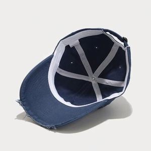 Casquette de baseball en coton vieilli, style trucker, couleur unie, avec logo brodé personnalisé acceptable, pour homme - Product Image 6