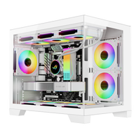 Mini tour en acier de 0,5 mm, 2 pièces, boîtier de jeu en verre, prend en charge le refroidisseur liquide 360