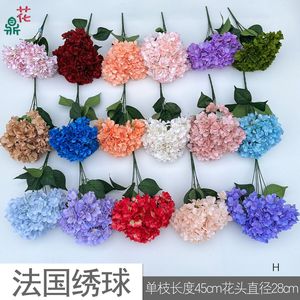 Flores Artificiales de Hortensia en Ramilletes de Seda para Decoración de Escenarios de Boda, Salones de Banquetes y Arreglos Florales de Pared - Product Image 4