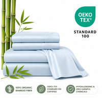 Draps de lit en bambou rafraîchissants 300TC, ultra doux, respirants et hypoallergéniques, vente en gros OEM
