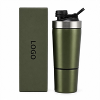 Bouteille shaker personnalisée avec logo, gobelet mélangeur de 600 ml, conteneur de suppléments de 200 ml pour équipement de gym OEM et usage promotionnel