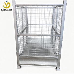 Gabbia di Stoccaggio Pieghevole in Rete Metallica Zincata a Caldo Personalizzata, Capacità 1500KG per Stoccaggio su Pianale di Camion - Product Image 4