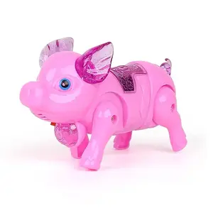 Hucha de proyección eléctrica para niños, juguete de cerdo que camina, música, cerdo