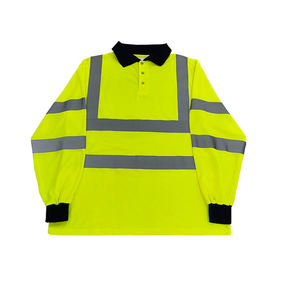 Classe 3 poliestere Hi Vis Polo di sicurezza costruzione mineraria abbigliamento di sicurezza riflettente alta visibilità camicie da lavoro - Product Image 3