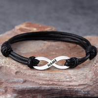 Bracelet personnalisé avec gravure de nom et de date, bijoux pour homme et femme, cadeau personnalisé, bracelet en acier inoxydable avec charme infini, bracelet de couple