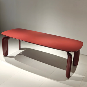 Nouveauté : Meubles de salle à manger nordiques, tables à manger <span class=keywords><strong>en</strong></span> <span class=keywords><strong>bois</strong></span>, design de <span class=keywords><strong>table</strong></span> à manger avec peinture rouge - Product Image 2