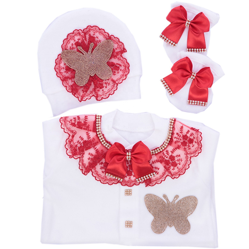 Grand papillon en or rouge