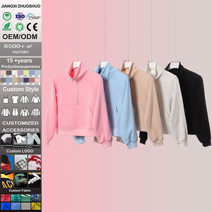 <span class=keywords><strong>Sweat</strong></span>-shirts à col montant <span class=keywords><strong>sans</strong></span> cordon, à demi-zip, à manches raglan, patchwork, pull court, fabrication sur mesure, vente en gros - Product Image 1