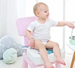 PU deri çocuk yemek sandalyesi Heightening yastık sökülebilir ayarlanabilir yüksek sandalye yükseltici koltuk pedleri toka sapanlar