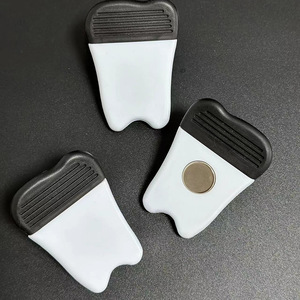 Plastic Magnetic Memo Clips Tooth Shaped Sealing Clip For Office School Student Use White With Black Grip - Product Image 2