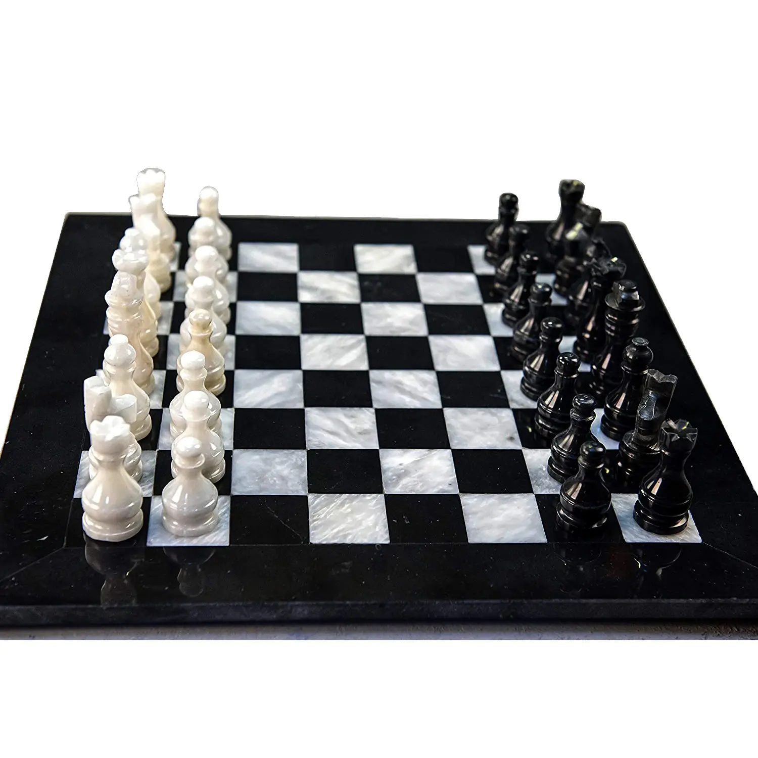 Jeu d'échecs en marbre, noir et blanc, ensemble de jeu de société, décoratifs