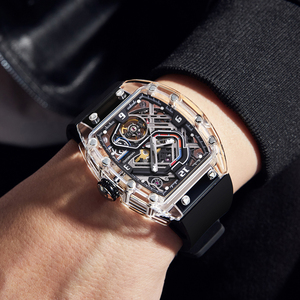 Đồng hồ cơ nam Acrylic mới tự động với thiết kế rỗng trong suốt Đồng hồ cơ nam sang trọng với chuyển động tiếp xúc - Product Image 4