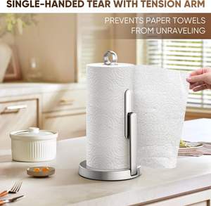 Dispensador de Papel Moderno 2 en 1 de Acero Inoxidable, Soporte para Toallas de Papel y Rollo de Cocina con Botella de Spray para la Encimera del Hogar - Product Image 3