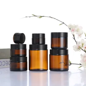 5g 10g 15g 20g 30g 50g 100g Factory candle jar luxury amber brown bottle of face cream, and face cream bottle with cover