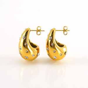 ZOGXIN Teardrop Earrings 18K Gold Inlaid With Crystals Drop Earrings For Women Everyday Wear - Product Image 5