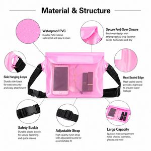Pochette de téléphone étanche personnalisée avec logo, sac banane en PVC, sac étanche pour la natation, la plage, la plongée, étui flottant pour téléphone avec sangle réglable - Product Image 3