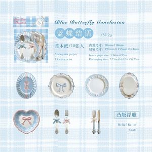 18 Hojas/paquete de Pegatinas Autoadhesivas con Acabado Brillante, Serie <span class=keywords><strong>Utopia</strong></span>, Decoración Romántica Francesa para Mesa, Decoración Festiva - Product Image 6