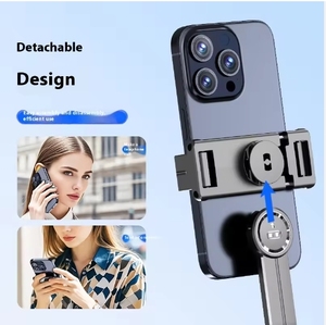 Treppiede in alluminio Mini tre in uno per cellulare e Selfie Stick regolabile telecomando Wireless pieghevole girevole - Product Image 5