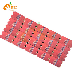 ตั๋วแลกของรางวัลแบบสองด้านหลายสี<span class=keywords><strong>ภาษา</strong></span>อังกฤษสำหรับเกมหยอดเหรียญในอาร์เคด ผลิตตามสั่งจากโรงงาน - Product Image 1