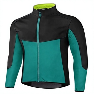 <b>Men's</b> Windproof Long Sleeve <b>Cycling</b> <b>Jacket</b> Full Zip Thermal Road Bike Jersey for Mountain Biking and Outdoor Riding - Product Image 1