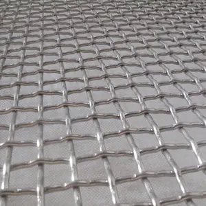 8 10 Mesh 5mm Wire Diameter Hole 2x12 MM 316 316L Crimped Stainless Steel Woven Wire Mesh For Architecture