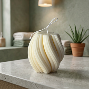 Unscented Swirl <b>Tea</b> Light <b>Candle</b> Twisted Ribbed Votive <b>Candle</b> for Home Decor Party Wedding Holiday - Product Image 1