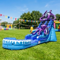 Toboggans aquatiques gonflables d'extérieur pour enfants et adultes, château gonflable, grande piscine, jeux aquatiques, location commerciale pour fêtes