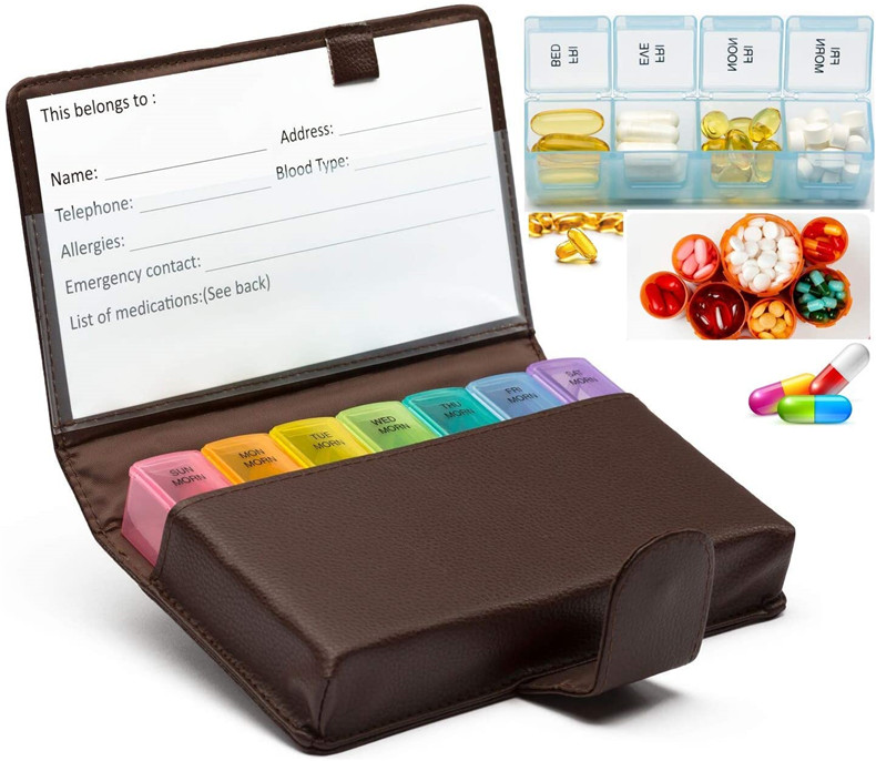 7 дней медицинская коробка Еженедельный большой Дорожный Чехол для таблеток из ПУ кожи органайзер для таблеток