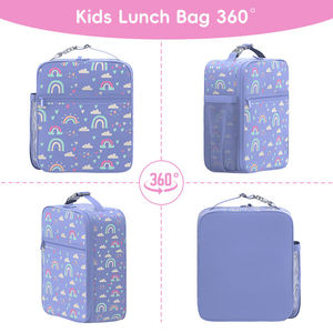 맞춤형 여아 유아용 스쿨 도시락 가방 귀여운 방수 보온 가방 지퍼 잠금 승화 프린트 - Product Image 3