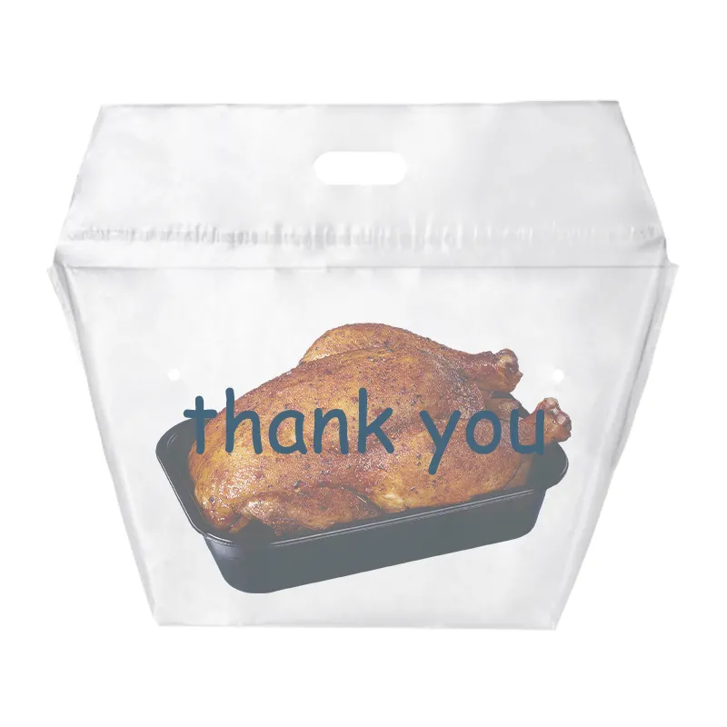 To Go Takeaway Bag Customized Logo Available Thank you Tamper Evident Plastic Takeout Bags