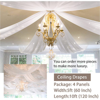 Voilages de plafond blancs élégants pour mariage, banquet, hôtel, décoration d'événements, taille personnalisée