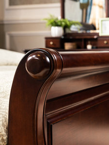 Muebles de Dormitorio de Madera Maciza Estilo Americano, Muebles de Hotel de Madera Maciza de Lujo, Muebles para Habitaciones de Huéspedes de Apartamentos - Product Image 4
