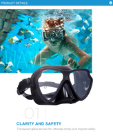 Masque de plongée apnée, pour adultes, équipement complet de plongée en apnée
