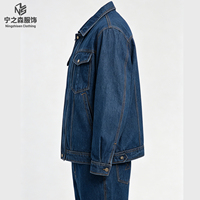 Ensemble uniforme d'été en jean pour homme : veste et pantalon en denim personnalisés, manches longues, directement de l'usine