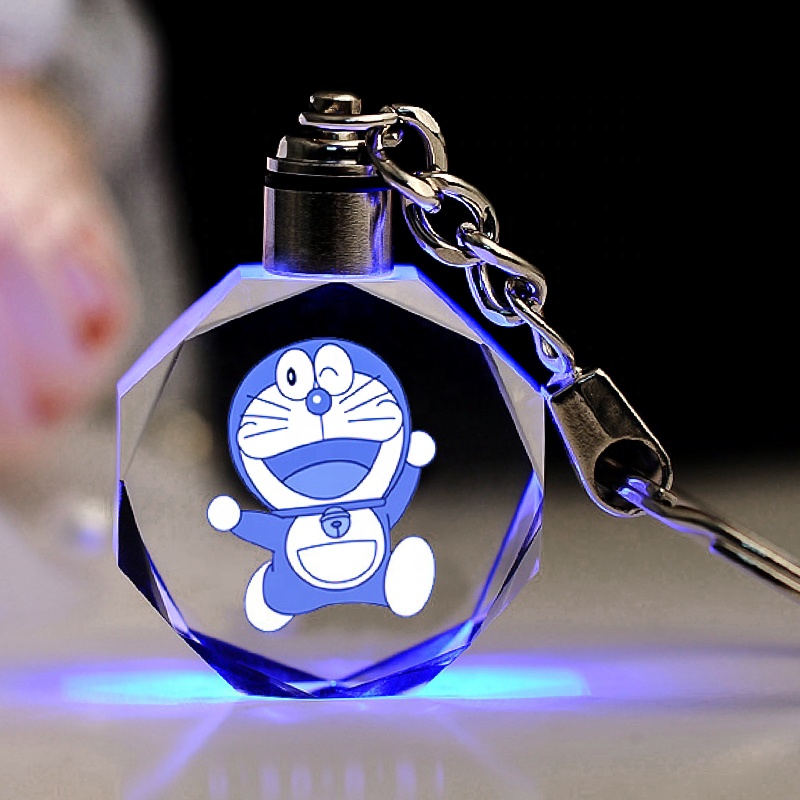 С украшением в виде кристаллов стеклянный брелок для автомобильных ключей изготовленный на заказ 3D лазерная гравировка свет с украшением в виде кристаллов изготовленным на заказ логосом дизайнерский брелок