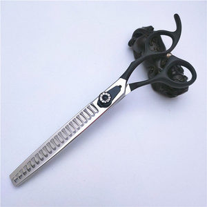 Ciseaux de toilettage pour animaux de compagnie Suzhou, 7 pouces, manche noir, lame plate standard, pratiques pour l'esthétique - Product Image 4