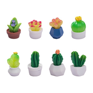 Miniatures de cactus succulents en résine, décorations en pot pour la maison et le bureau - Product Image 5