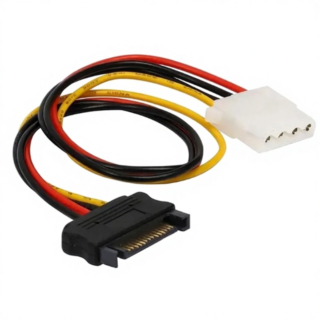 12 Inch SATA Male to 4 Pin Molex LP4 Female IDE Hard Drive Power Adapter Converter Cable,Male to Female for 12V/5V IDE HDD DVD