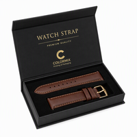 Boîte d'emballage haut de gamme pour bracelet de montre, avec mousse découpée, couvercle magnétique et logo personnalisé pour les marques horlogères