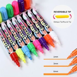 Meilleures ventes fournitures scolaires 8 couleurs <span class=keywords><strong>tableau</strong></span> <span class=keywords><strong>noir</strong></span> Art craie pinceau marqueur Graffiti 6mm liquide craie marqueurs stylos - Product Image 4