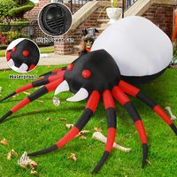 Araignée gonflable LED pour Halloween, 5 pieds, imperméable, en polyester durable, décoration extérieure, lumières LED, prix d'usine, portable