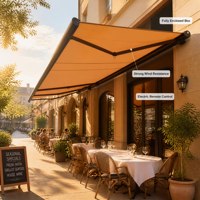 Auvent rétractable motorisé pour extérieur, commande électrique à distance, auvent de terrasse résistant au vent, auvent cassette fermé, parasol