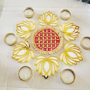 Vente en gros bougeoir indien en T fait à la main fournitures décoratives de bureau intérieur extérieur pour centres de table de mariage Diwali - Product Image 3