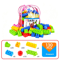 Juguetes Clásicos Creativos de Plástico con Partículas Grandes Montessori Educativos Diy, Sets de Bloques de Construcción de Plástico para Niños y Niñas