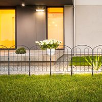 Clôture paysagère moderne en métal inoxydable sans creuser pour la maison et les jardins (10 panneaux)