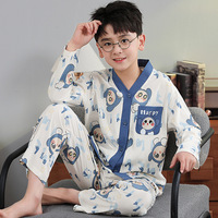 Nuevo Cárdigan para niños, conjunto de pijamas de primavera para niñas, ropa de dormir con solapa de dibujos animados bonitos, Pijamas de solapa suaves y cómodos para niños de otoño, dos piezas