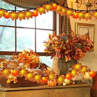 Guirlande lumineuse LED d'Halloween pour décoration intérieure de fenêtre, pour adolescents et enfants, lumière orange chaude, décorations de Pâques